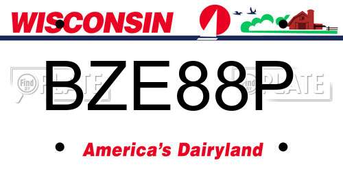 BZE88P Wisconsin License Plate