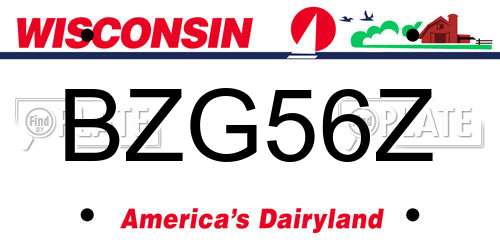 BZG56Z Wisconsin License Plate