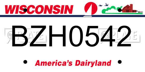 BZH0542 Wisconsin License Plate