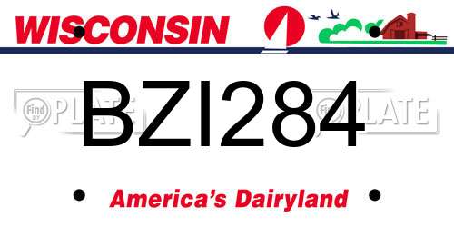 BZI284 Wisconsin License Plate