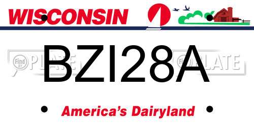 BZI28A Wisconsin License Plate