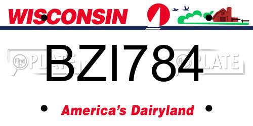 BZI784 Wisconsin License Plate