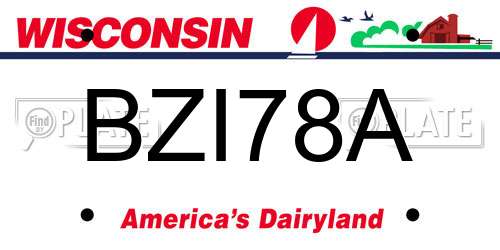 BZI78A Wisconsin License Plate