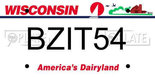 BZIT54 Wisconsin License Plate