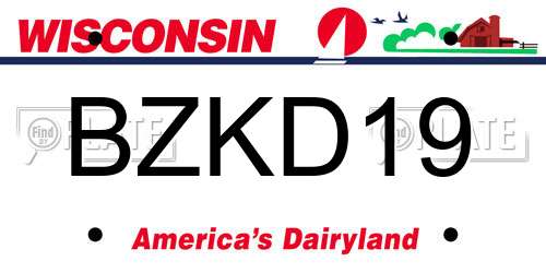 BZKD19 Wisconsin License Plate