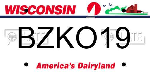 BZKO19 Wisconsin License Plate