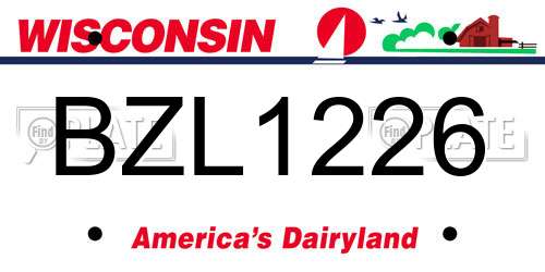 BZL1226 Wisconsin License Plate