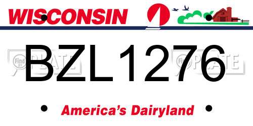 BZL1276 Wisconsin License Plate