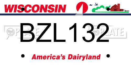 BZL132 Wisconsin License Plate