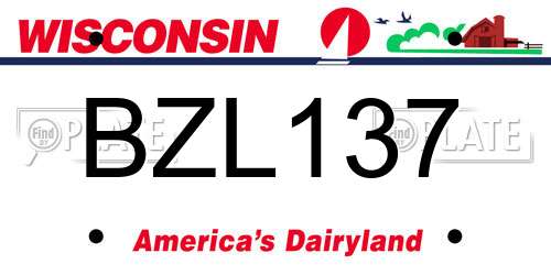 BZL137 Wisconsin License Plate