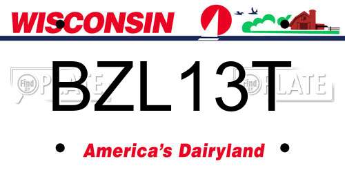 BZL13T Wisconsin License Plate