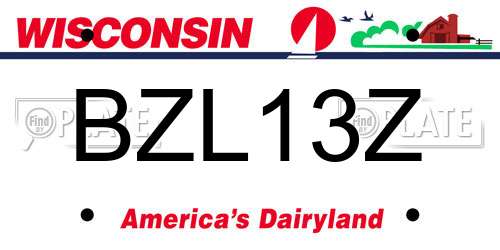 BZL13Z Wisconsin License Plate