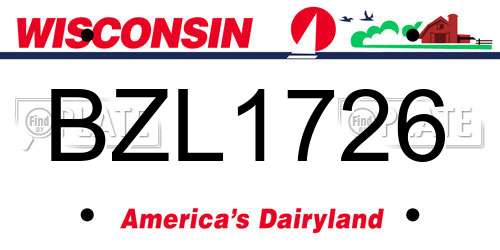 BZL1726 Wisconsin License Plate