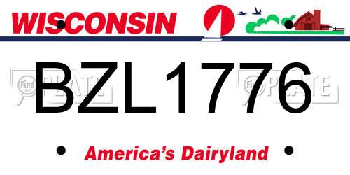 BZL1776 Wisconsin License Plate