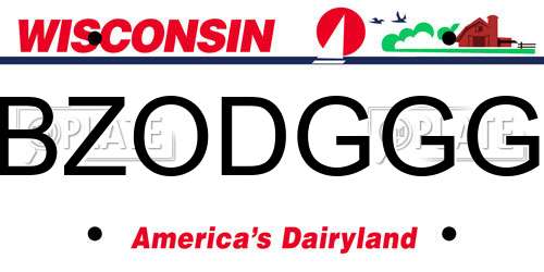 BZODGGG Wisconsin License Plate