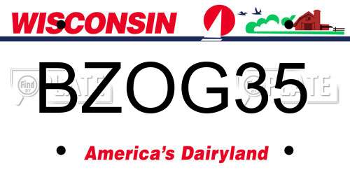 BZOG35 Wisconsin License Plate