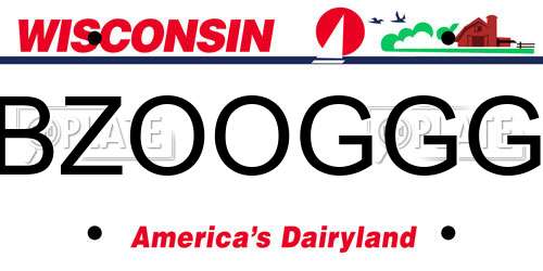 BZOOGGG Wisconsin License Plate