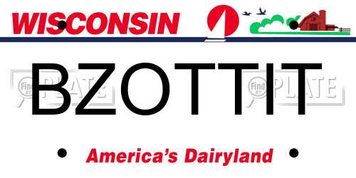 BZOTTIT Wisconsin License Plate