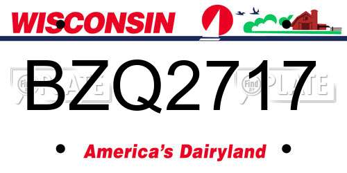BZQ2717 Wisconsin License Plate