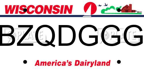 BZQDGGG Wisconsin License Plate
