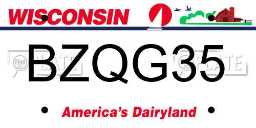 BZQG35 Wisconsin License Plate