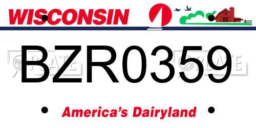 BZR0359 Wisconsin License Plate