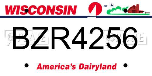 BZR4256 Wisconsin License Plate
