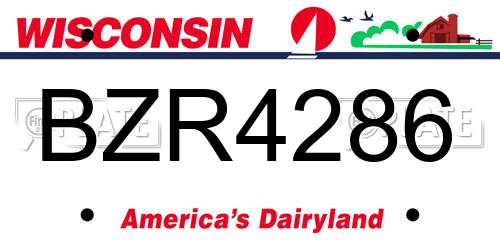BZR4286 Wisconsin License Plate