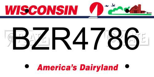 BZR4786 Wisconsin License Plate