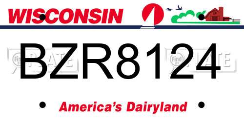 BZR8124 Wisconsin License Plate