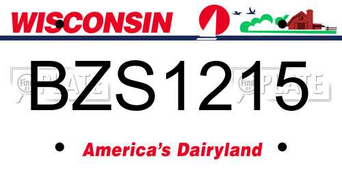 BZS1215 Wisconsin License Plate
