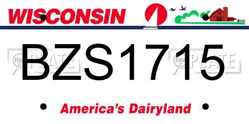 BZS1715 Wisconsin License Plate