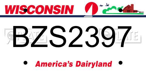 BZS2397 Wisconsin License Plate