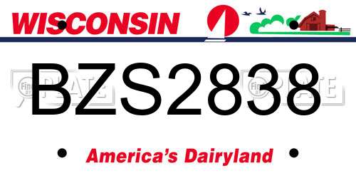 BZS2838 Wisconsin License Plate