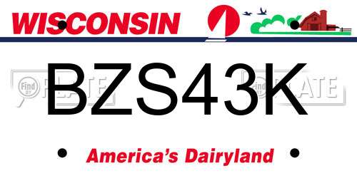 BZS43K Wisconsin License Plate