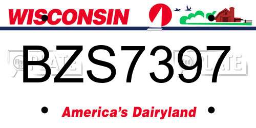 BZS7397 Wisconsin License Plate
