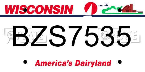 BZS7535 Wisconsin License Plate