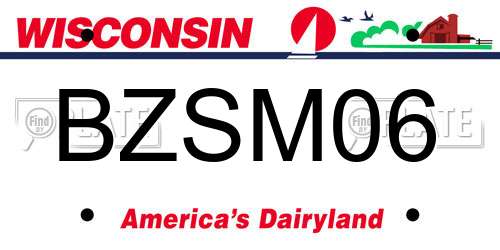 BZSM06 Wisconsin License Plate