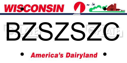 BZSZSZC Wisconsin License Plate