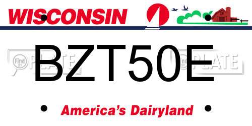BZT50E Wisconsin License Plate