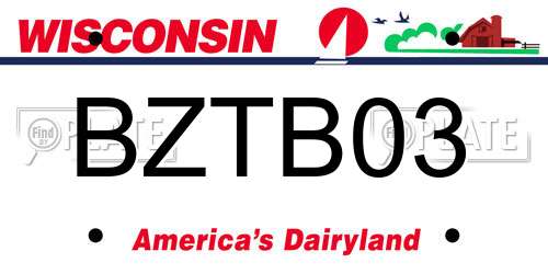 BZTB03 Wisconsin License Plate