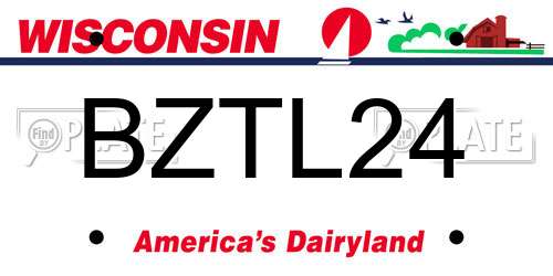 BZTL24 Wisconsin License Plate