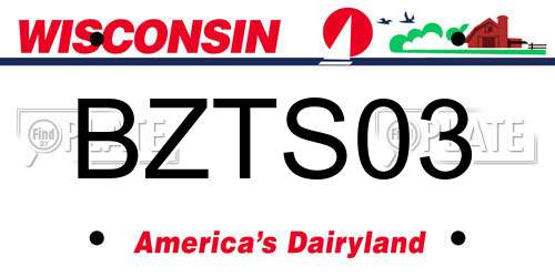 BZTS03 Wisconsin License Plate