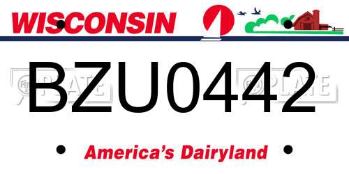 BZU0442 Wisconsin License Plate