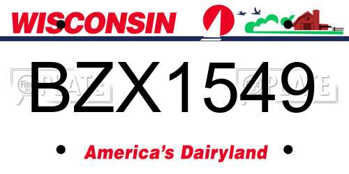 BZX1549 Wisconsin License Plate
