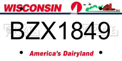 BZX1849 Wisconsin License Plate