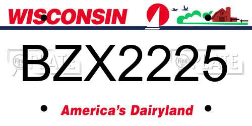 BZX2225 Wisconsin License Plate