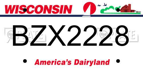 BZX2228 Wisconsin License Plate
