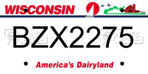 BZX2275 Wisconsin License Plate