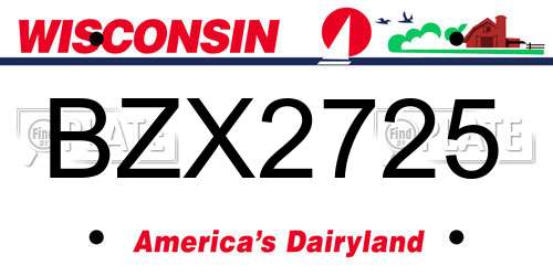 BZX2725 Wisconsin License Plate